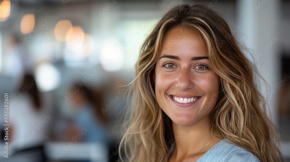 Smiling Woman with Long Blonde Hair Smiling Woman with Long Blonde Hair