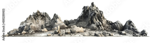 Snow-capped mountain range with jagged peaks, showcasing natural beauty 