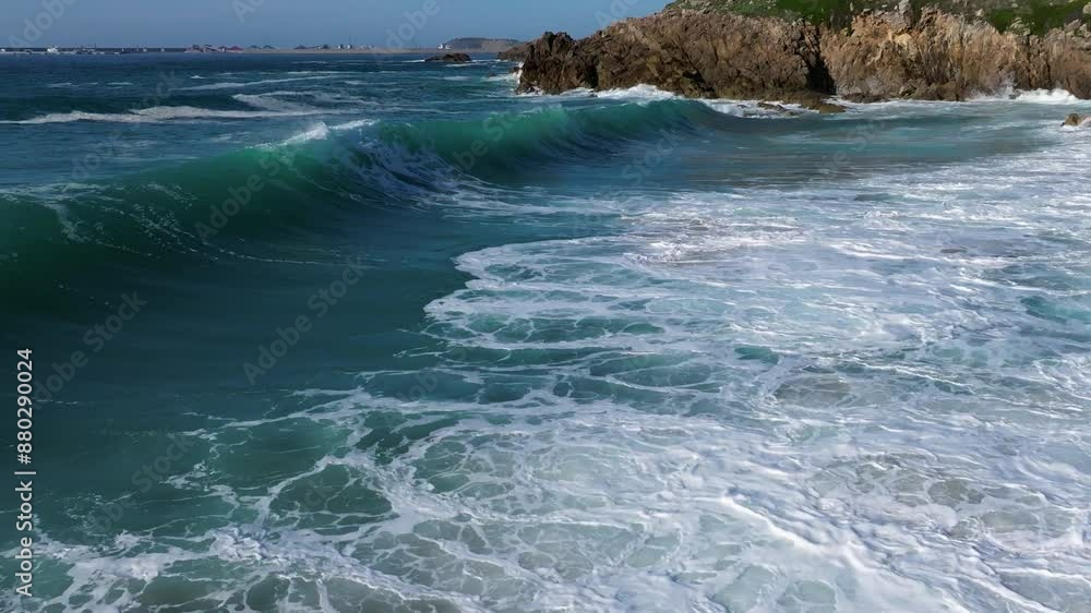 Big Ocean Waves Rolling And Breaking At Beach Big Ocean Waves Rolling And Breaking At Beach