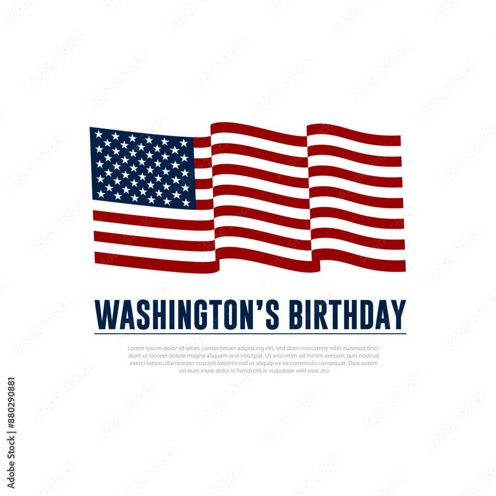 Celebration Of Washington's Birthday In United States Background Vector Illustration Celebration Of Washington's Birthday In United States Background Vector Illustration