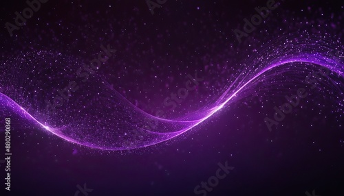 Digital purple particles wave and light abstract background with shining dots stars 1523