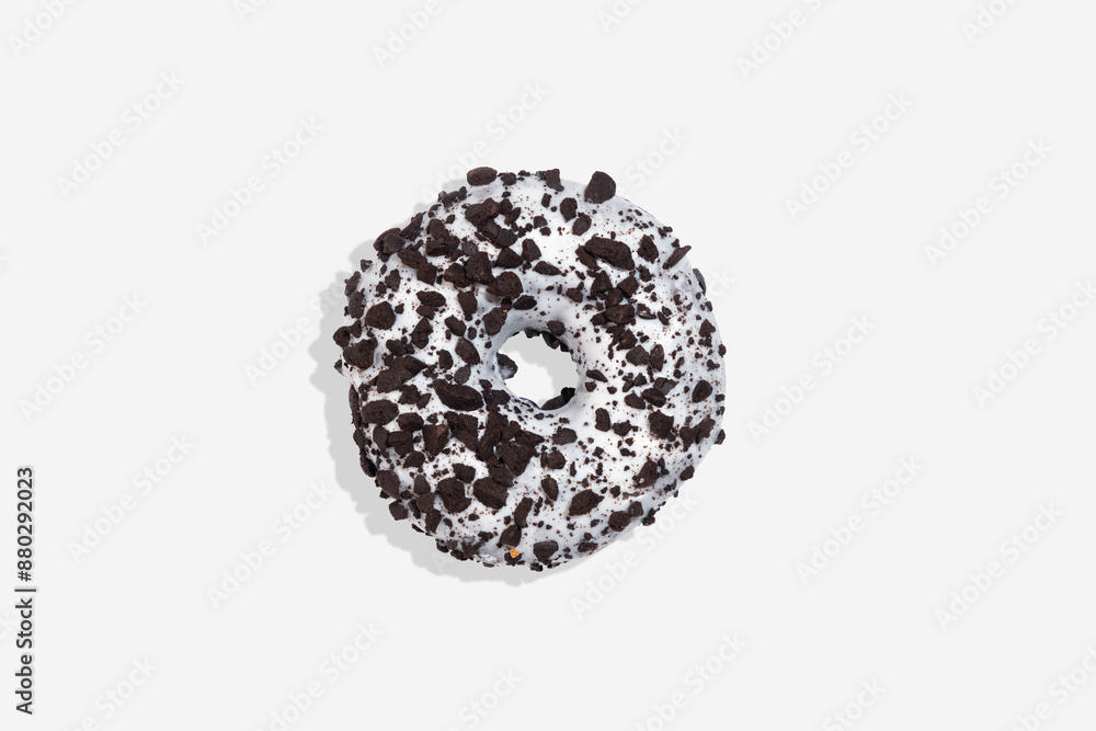 Single oreo donut on white background Single oreo donut on white background