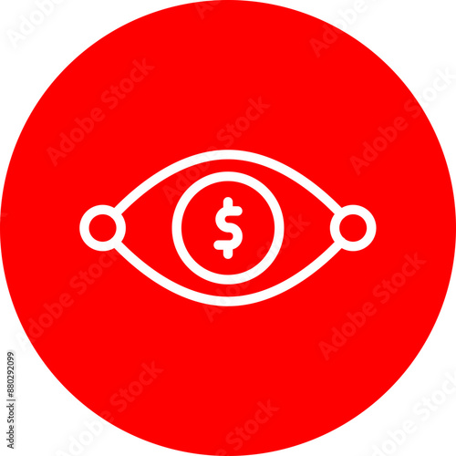 Visionary Vector Line White Circle Red