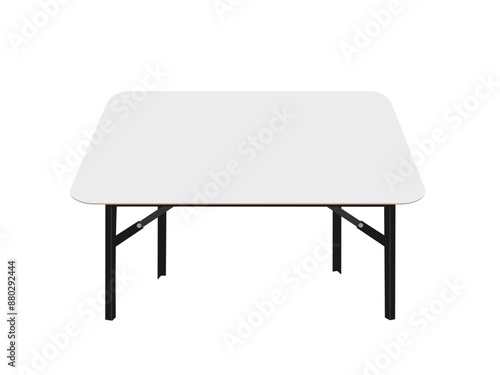 Plywood table on white background.