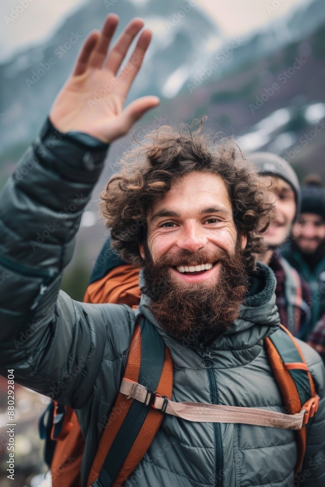 A bearded individual making a gesture with his hand A bearded individual making a gesture with his hand