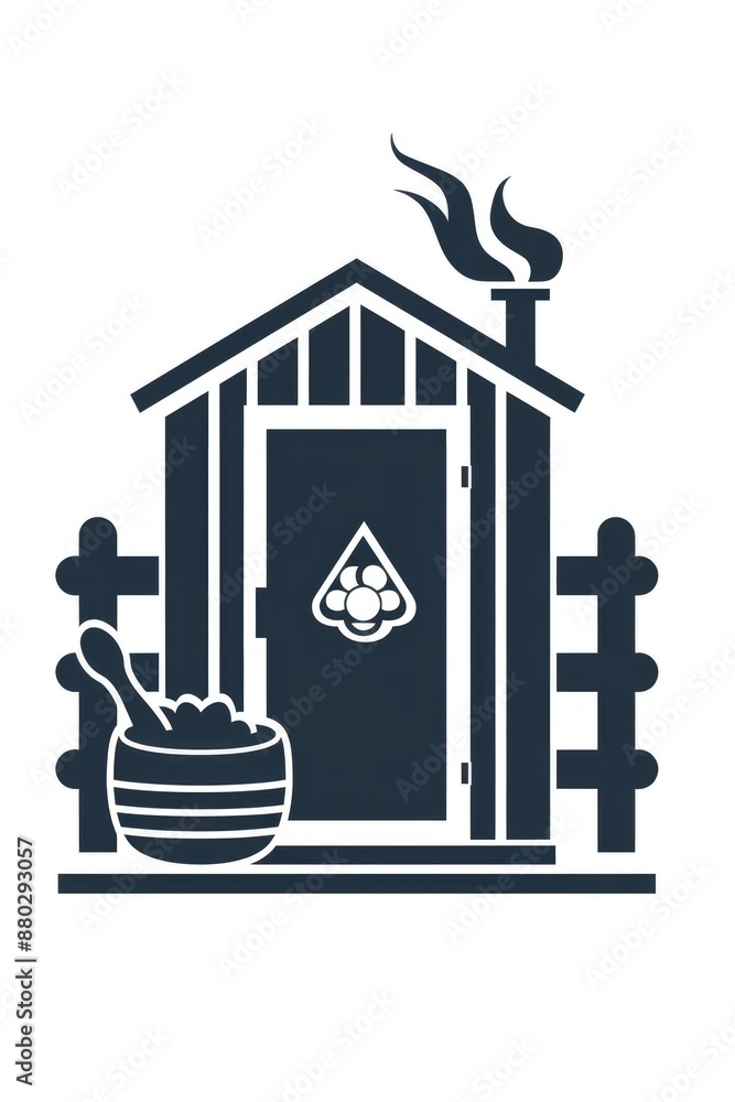 A simple wooden shed in black and white A simple wooden shed in black and white