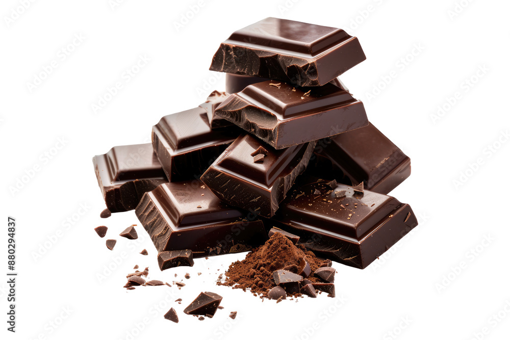 Chocolate pices isolated on transparent background Chocolate pices isolated on transparent background