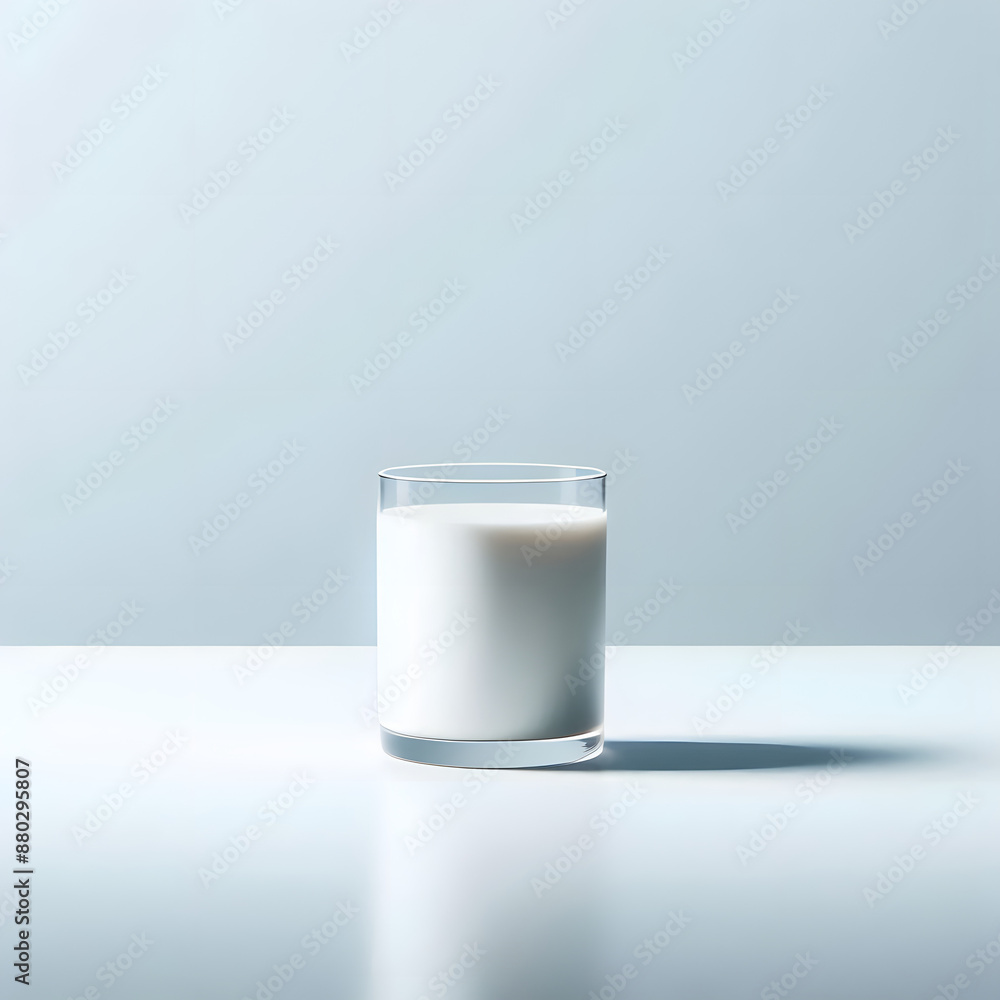 Pure Glass of Milk Isolated | Minimal White Background Pure Glass of Milk Isolated | Minimal White Background