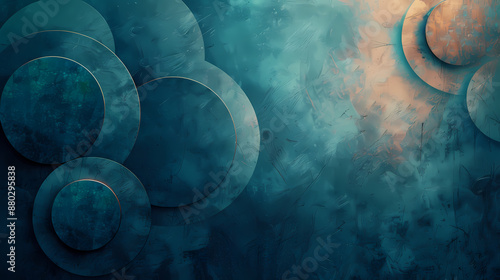 Abstract blue textured background with overlapping circular shapes and subtle gradients.