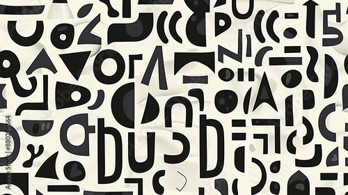 Minimalist black and white pattern bold typography