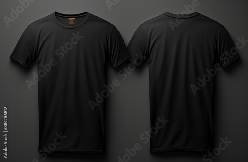 Black T-Shirt Mockup - Front and Back View