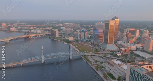 Wallpaper Mural Aerial view of Jacksonville at sunset Torontodigital.ca