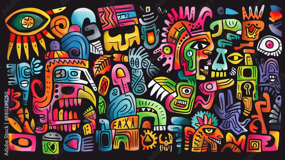 Colorful Doodle Pattern Illustration Colorful Doodle Pattern Illustration