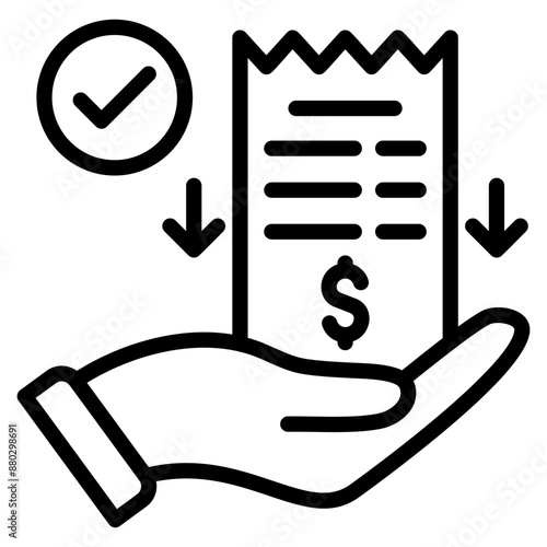 Cash Receipts Icons For Design Elements 