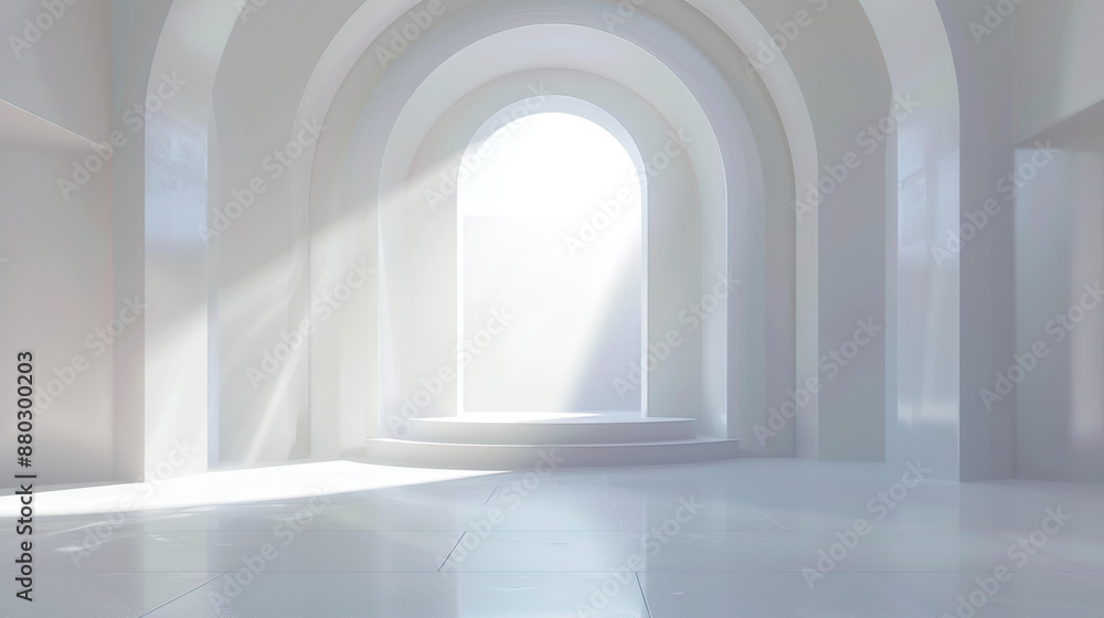 Minimalist in style, light shines in through a flash arch Minimalist in style, light shines in through a flash arch