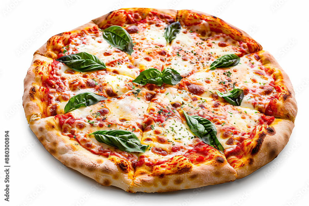 a pizza with cheese and basil on top a pizza with cheese and basil on top