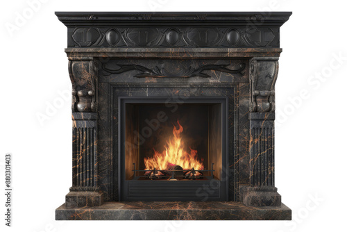 Fire place isolated on transparent background