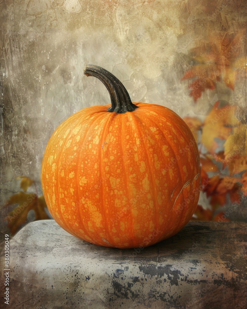 Ripe Orange Pumpkin, Autumn Setup - Fall Still Life Ripe Orange Pumpkin, Autumn Setup - Fall Still Life