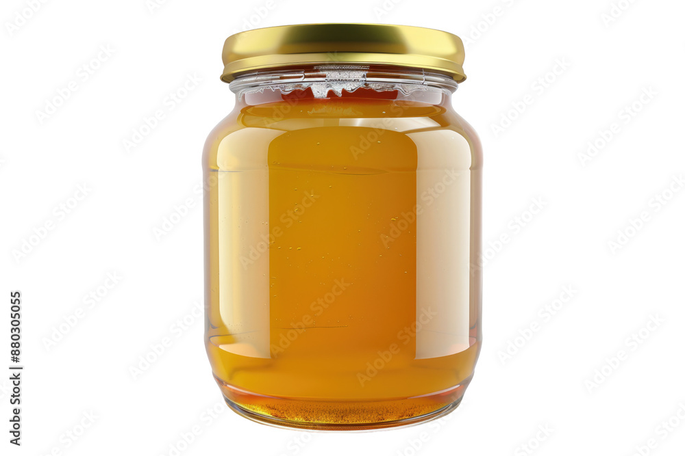Honey in a jar isolated on transparent background Honey in a jar isolated on transparent background