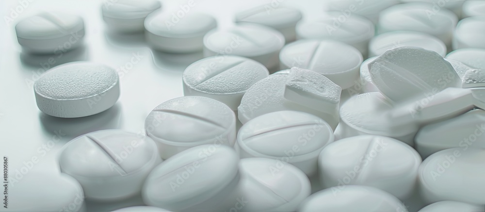 Acetaminophen tablets showcased with copy space image for medical concepts. Acetaminophen tablets showcased with copy space image for medical concepts.
