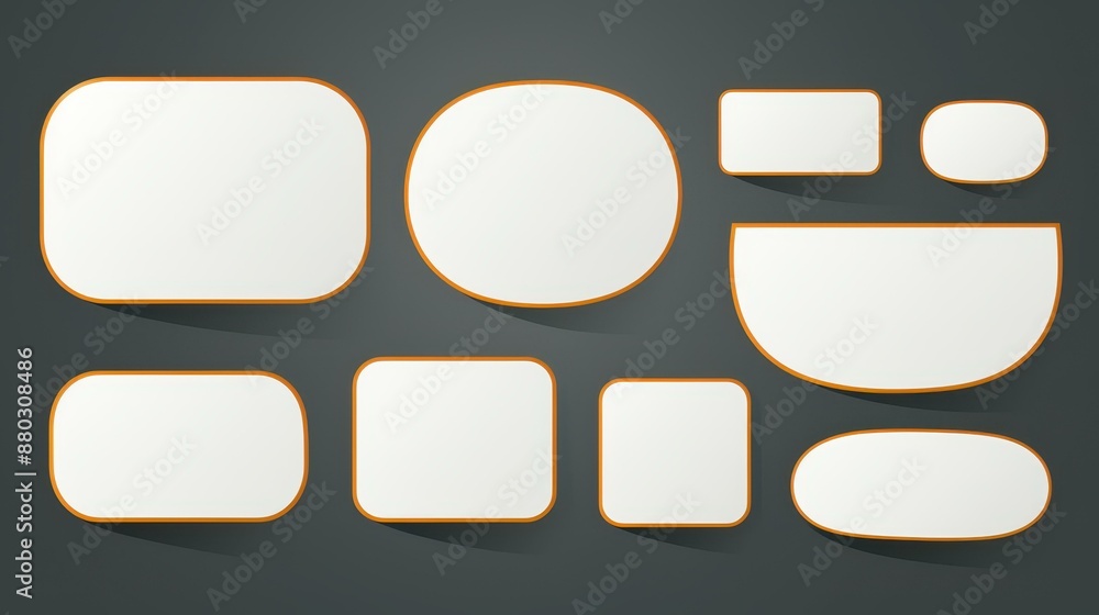 Collection of white speech bubbles on a gray background. Vector illustration for decorative design. Collection of white speech bubbles on a gray background. Vector illustration for decorative design.