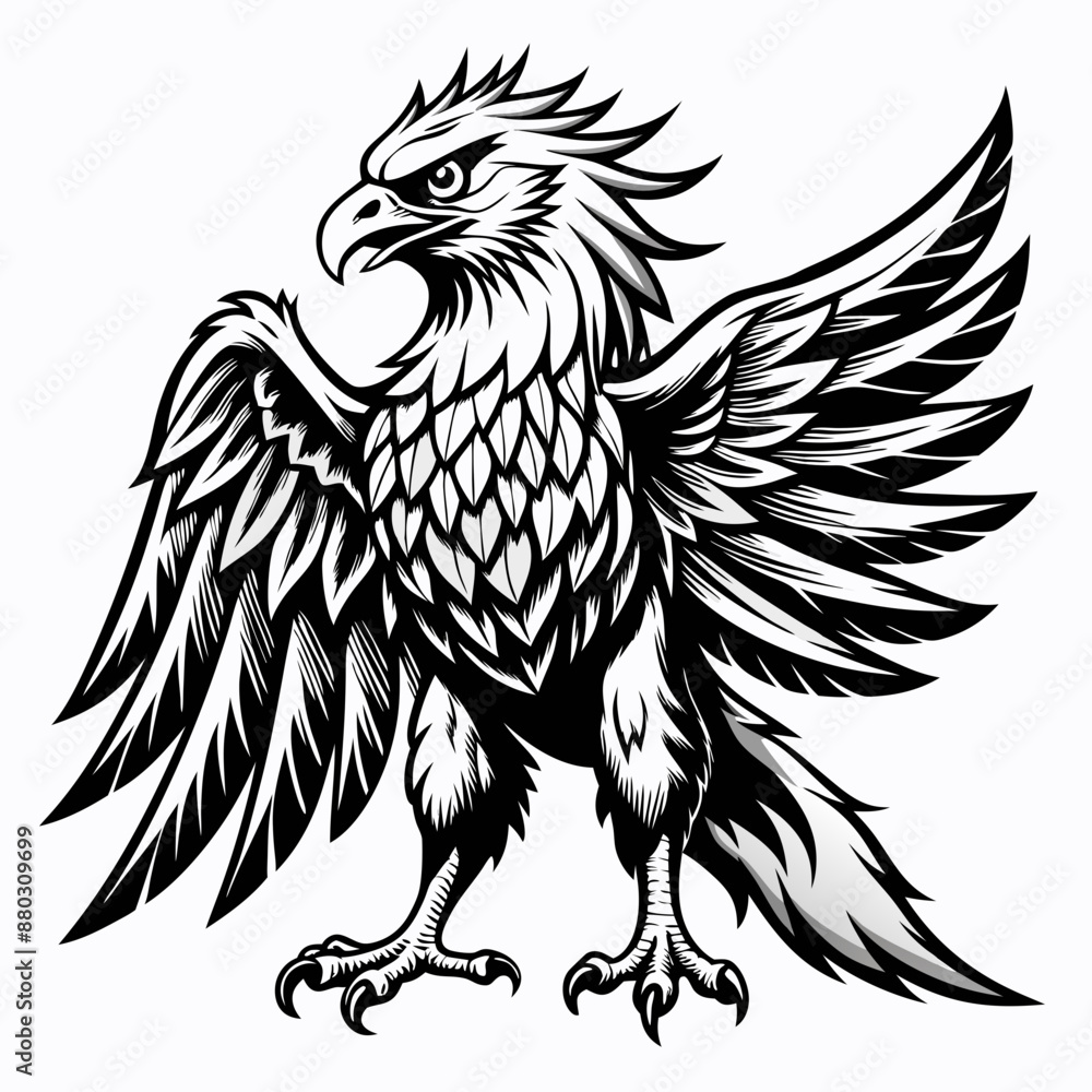 Fototapeta premium eagle tattoo vector