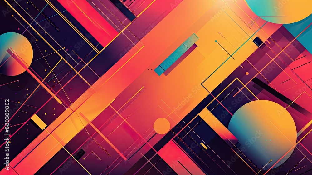 Modern geometric design with bold shapes and vibrant colors Modern geometric design with bold shapes and vibrant colors