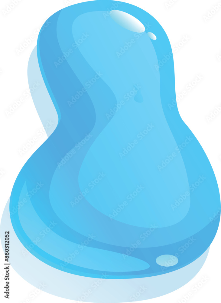 Illustration of a blue liquid blob, splashing and forming an abstract shape Illustration of a blue liquid blob, splashing and forming an abstract shape