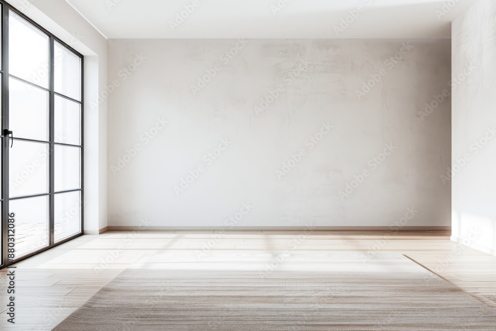 Empty room in a property with plain natural lighting and copy space. Residential Real Estate mockup composition with minimal furniture. Empty room in a property with plain natural lighting and copy space. Residential Real Estate mockup composition with minimal furniture.