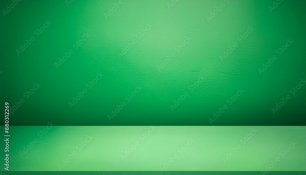 Empty green background studio for showing or design concept Empty green background studio for showing or design concept