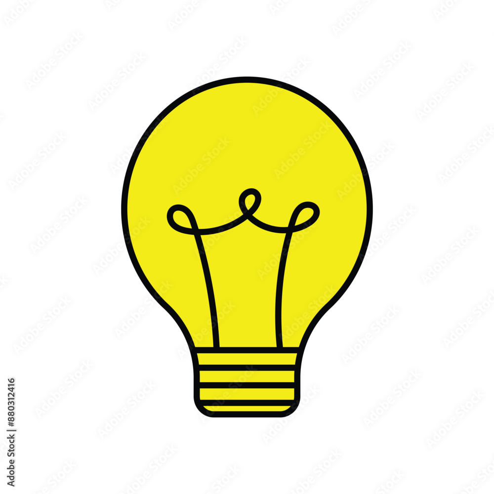 Lightbulb icon on light background. Idea symbol. Electric lamp, light, innovation, solution, creative thinking, electricity. Outline, flat and colored style. Flat design , Solid lightbulb icon. Stock Lightbulb icon on light background. Idea symbol. Electric lamp, light, innovation, solution, creative thinking, electricity. Outline, flat and colored style. Flat design , Solid lightbulb icon. Stock