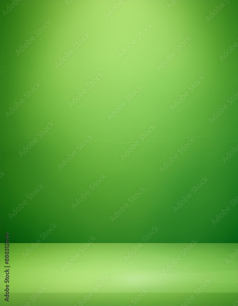 Empty green background studio for showing or design concept Empty green background studio for showing or design concept