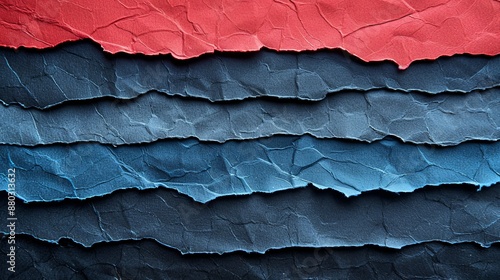 Wallpaper Mural Red and Blue Crumpled Paper Layers Torontodigital.ca