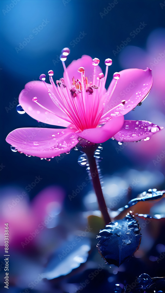 pink flower with water drops on it pink flower with water drops on it