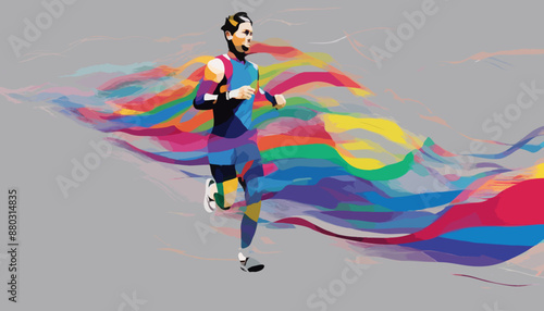 Ein farbenfroher Cartoon eines Sportlers, mit einem Regenbogen im Rücken. für: Motivationsredner, Coaches, Marketing- PR-Profis, Pädagogen, Lehrer
Unternehmer, Führungskräfte, Kreative, Designer