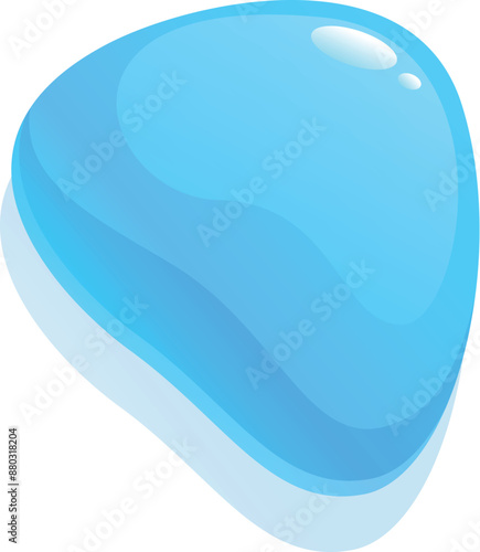 Blue blob shape reflecting light and creating a shadow