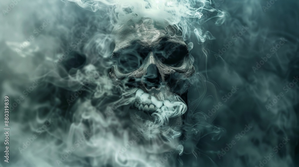 Grim Reaper Formed by Cigarette Smoke, Deadly Health Hazard Warning. Grim Reaper Formed by Cigarette Smoke, Deadly Health Hazard Warning.
