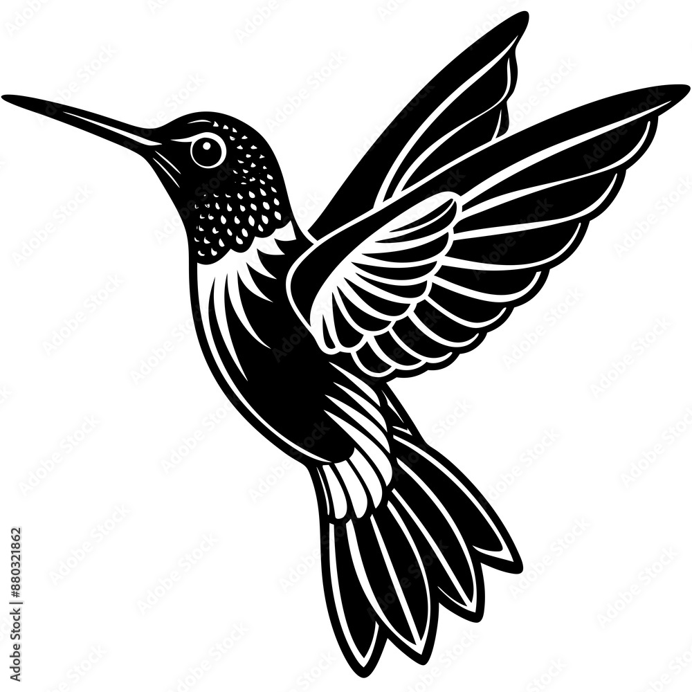 Obraz premium simple elegant hummingbird hovering Vector Design and illustration