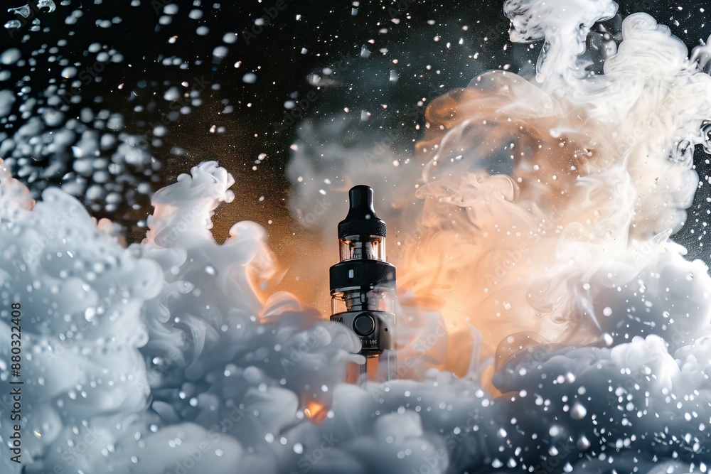 Obraz premium Exploded E-Cigarette Showing Battery Risk and Safety Hazard.