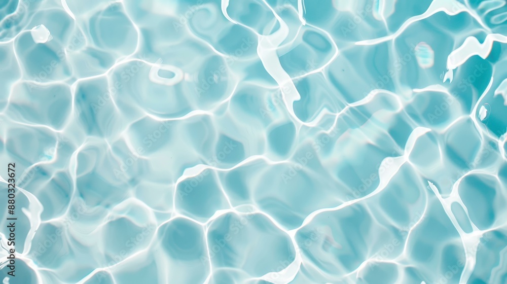 Obraz premium Crystal clear azure waters in a tropical bay, rivaling a swimming pool. Closeup of natural beauty with a Mediterranean beach backdrop.