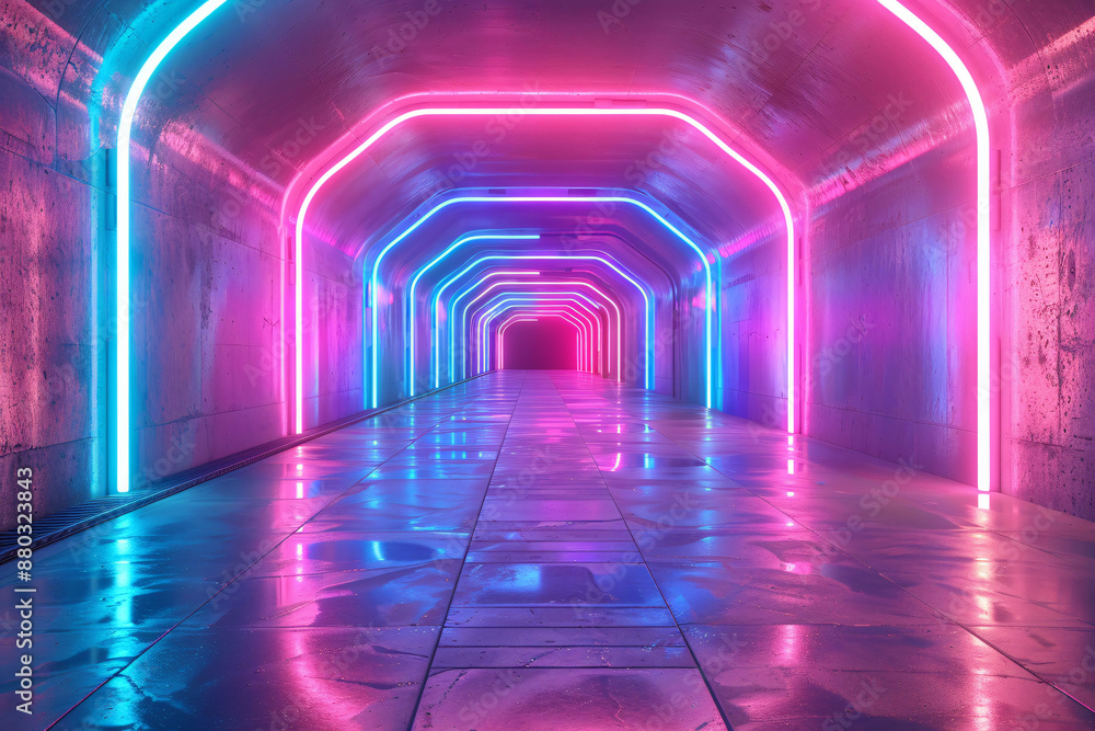 Abstract Neon Tunnel Wallpaper. Abstract Neon Tunnel Wallpaper.