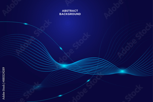 Vector abstract light lines wavy flowing dynamic in blue green colors isolated on white background for concept of AI technology, digital, communication, 5G, science, music