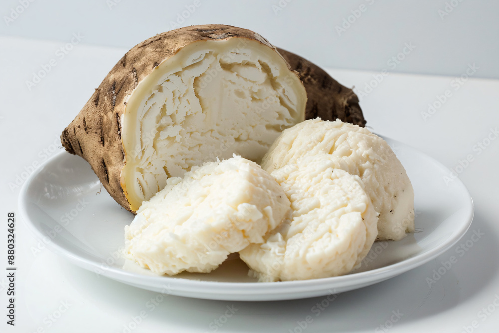 a plate of ice cream and a tube of potato a plate of ice cream and a tube of potato