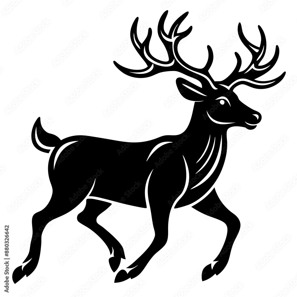 Elk runs icon vector art silhouette illustration Elk runs icon vector art silhouette illustration