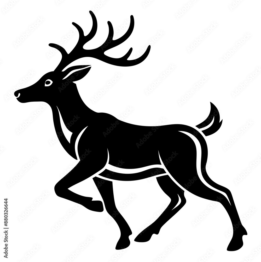 Elk runs icon vector art silhouette illustration Elk runs icon vector art silhouette illustration