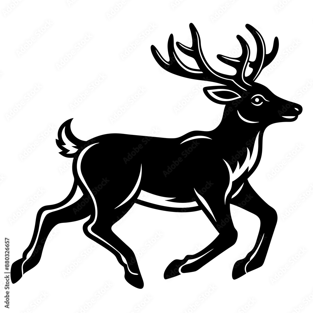 Elk runs icon vector art silhouette illustration Elk runs icon vector art silhouette illustration