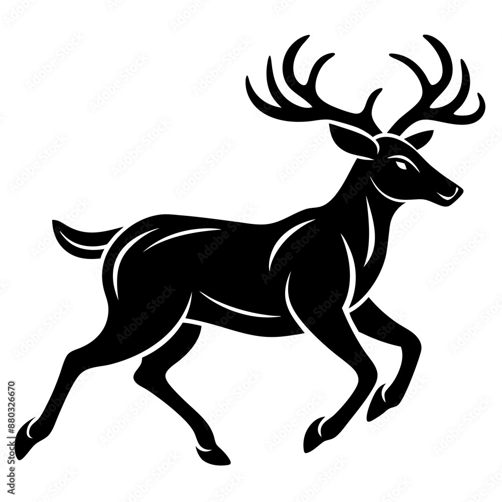 Elk runs icon vector art silhouette illustration Elk runs icon vector art silhouette illustration