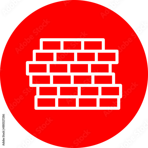 Bricks Vector Line White Circle Red