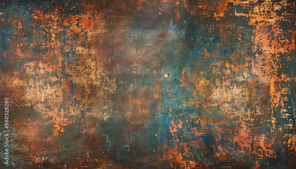 Obraz premium rustic bronze copper texture background aged grunge effect abstract wallpaper design