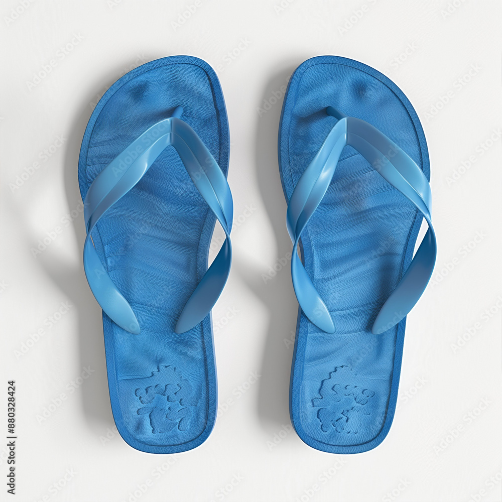 Ciabatte infradito blu su sfondo bianco. Vacanza. Caldo. Estate. Ciabatte infradito blu su sfondo bianco. Vacanza. Caldo. Estate.